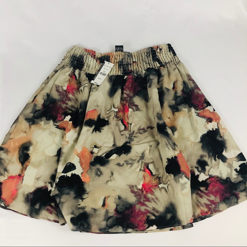 New NY Company Flowy Skirt Watercolor Print Small